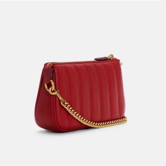 Coach x Jennifer Lopez red with Gold hardware shoulder purse/Clutch Nolita 19 - Picture 2 of 6